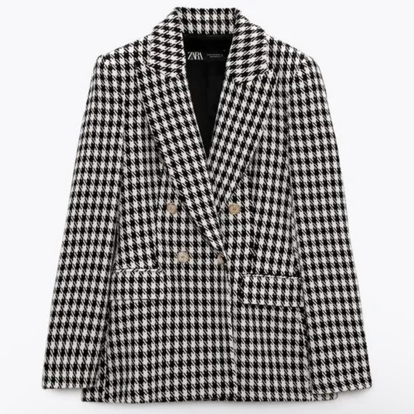 Zara Houndstooth Blazer (S) - Picture 2 of 3